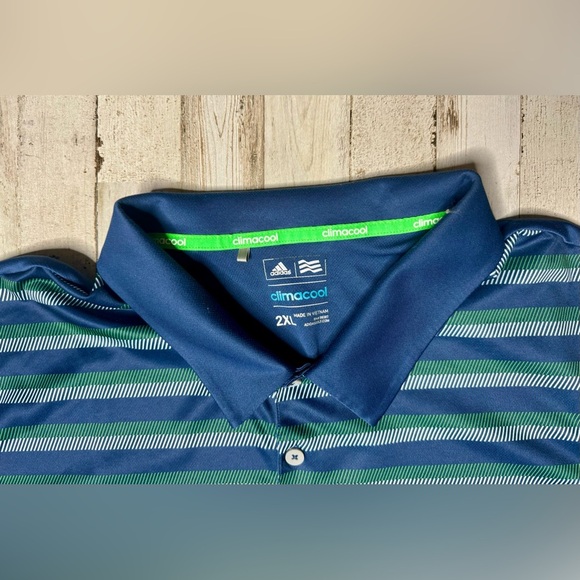 Adidas Climalite Golf Performance Polo Shirt Mens 2XL Blue Short Sleeve - Picture 4 of 9